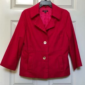 RAFAELLA WOMEN'S JACKET BLAZER SIZE L FUSCHIA COLLARED TWO BUTTONS CLOSURE